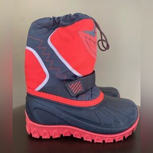 Winter Boots Little Girls Size 12 Coral & Grey